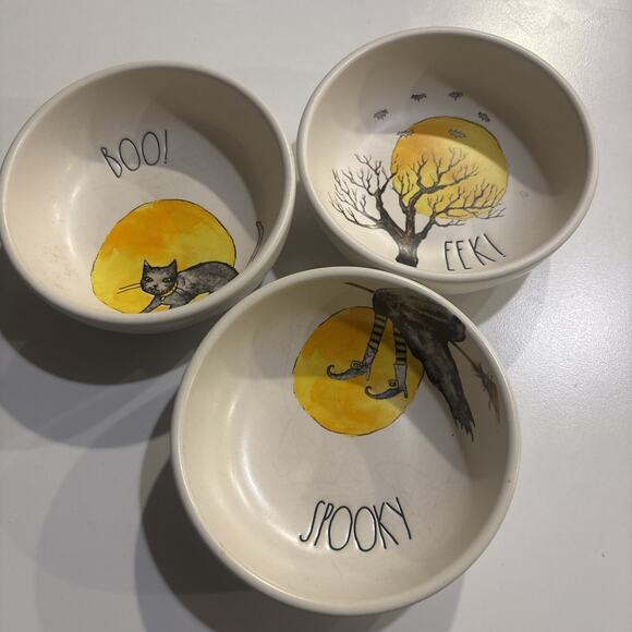 Rae Dunn Other - Rae Dunn Halloween Tasting Bowls Spooky Boo Eek 3-PC Set NWT